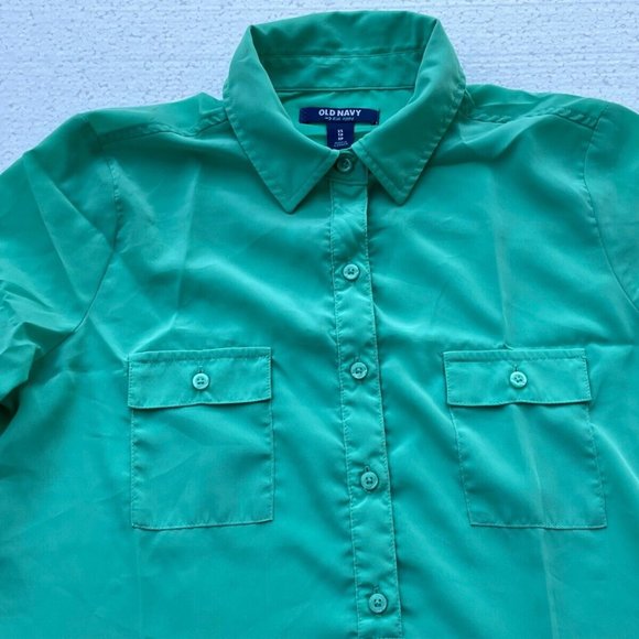 Old Navy Women Top Shirt Long Sleeve Collared Shirt Green Size XS - Picture 6 of 10